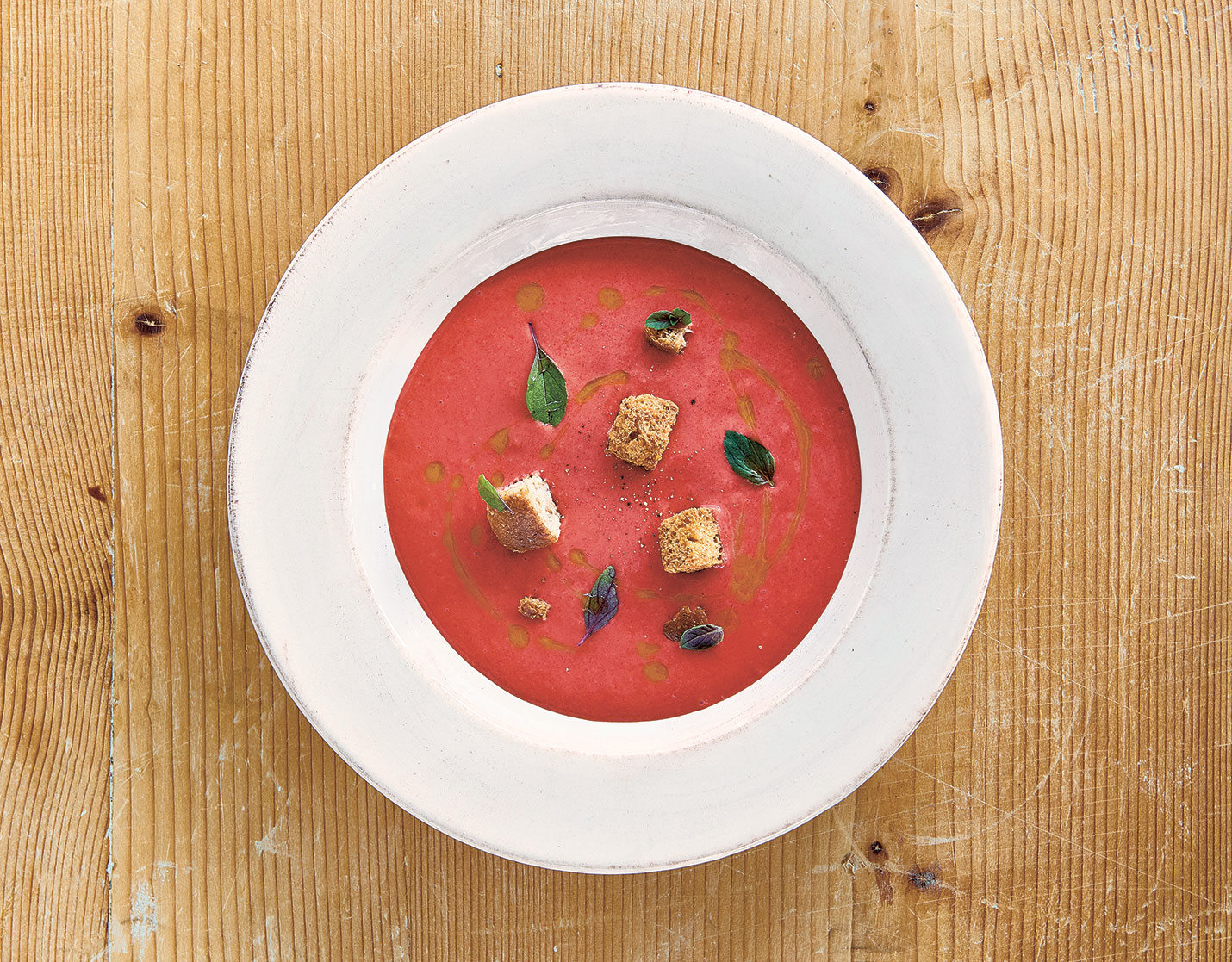 Daniel Humm's strawberry gazpacho, as featured in Bread is Gold