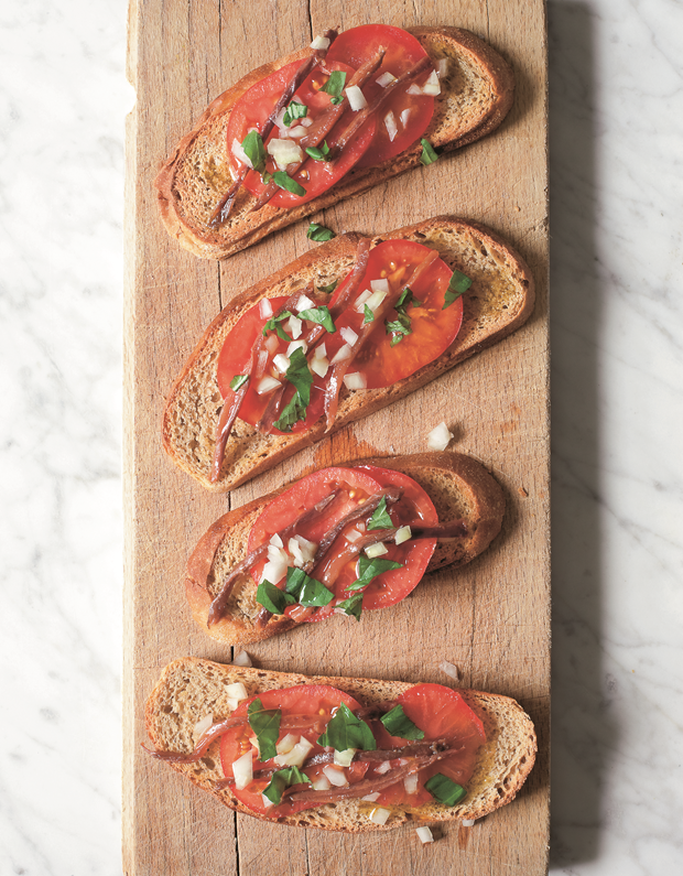Tomato and Anchovy Crostini from The Silver Spoon: Quick and Easy Italian Recipes