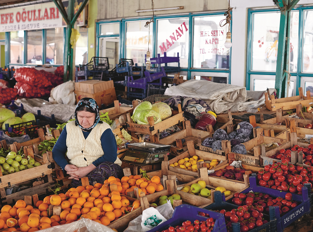 A Turkish vegetable market, from The Turkish Cookbook