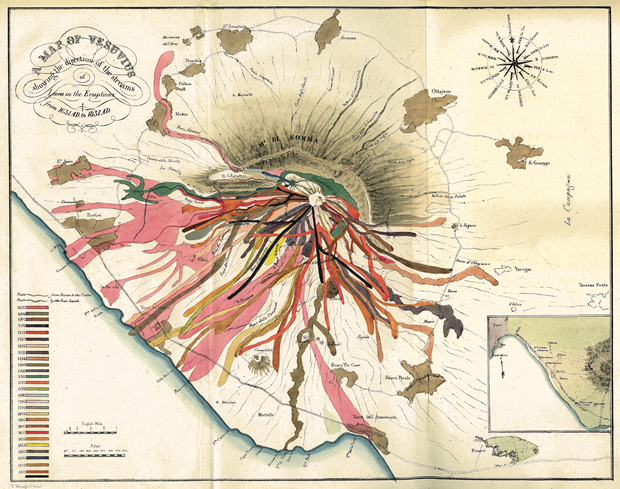 John Auldjo’s map Of Vesuvius (1832). From Map