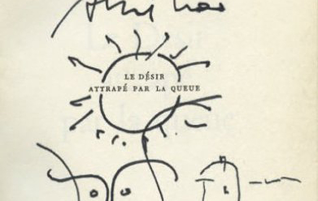 The title page from the a 1964 French edition of Desire Caught by The Tail, signed by Picasso