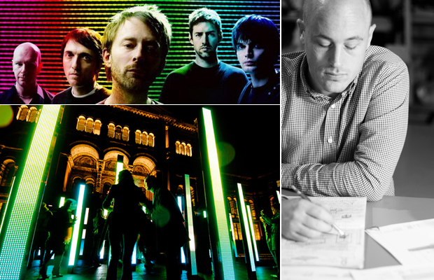 Radiohead appear on this week's Muse Music playlist (top left), Matt Clark from UVA talks about the songs that inspire the practice (right) and UVA's responsive light and sound sculpture 'Volume' (2007) (bottom left)