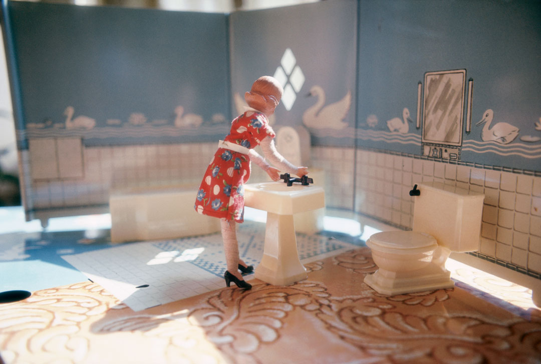 First Bathroom / Women Standing (1978) by Laurie Simmons, from Great <s>Women</s> Artists
