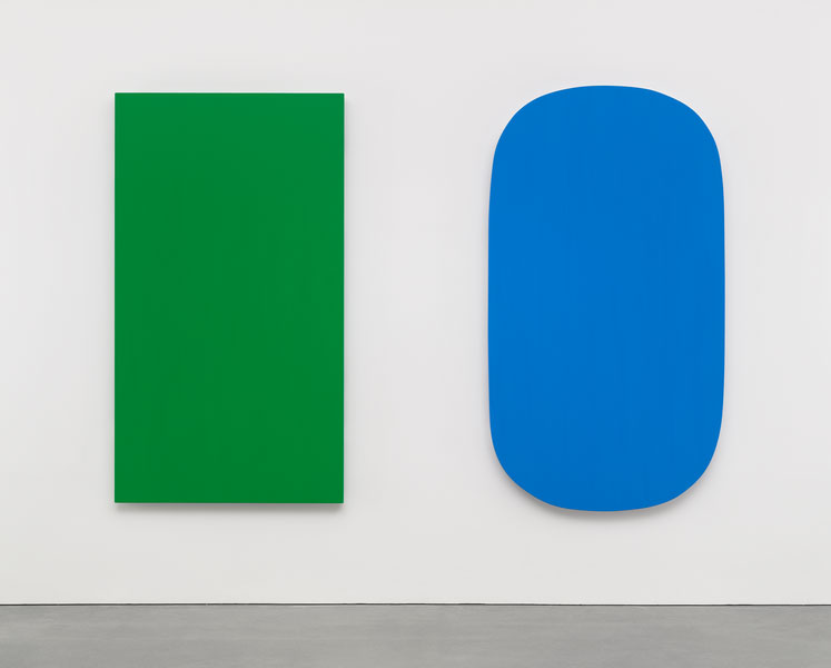 Diptych: Green Blue (2015) by Ellsworth Kelly. Image courtesy of Matthew Marks