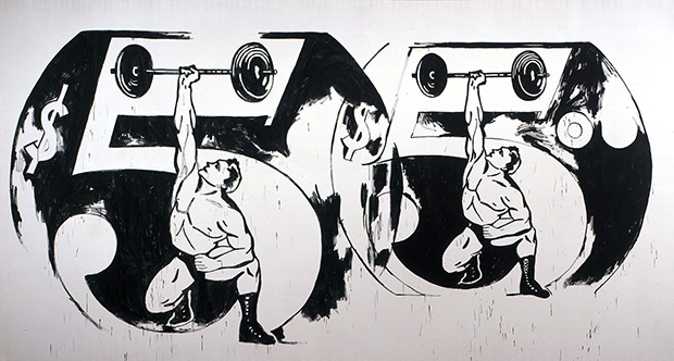 Andy Warhol, Double $5/Weightlifter, 1985–86, The Andy Warhol Museum, Pittsburgh, © The Andy Warhol Foundation for the Visual Arts, Inc.