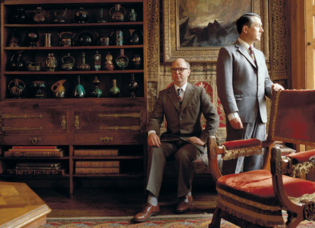 Gilbert & George at their home in Spitalfields, London (1987)