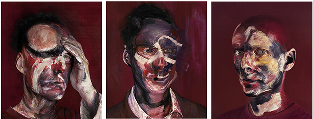 After “Three Studies for Portrait of Lucian Freud, 1965” (2013) by Michel Platnic