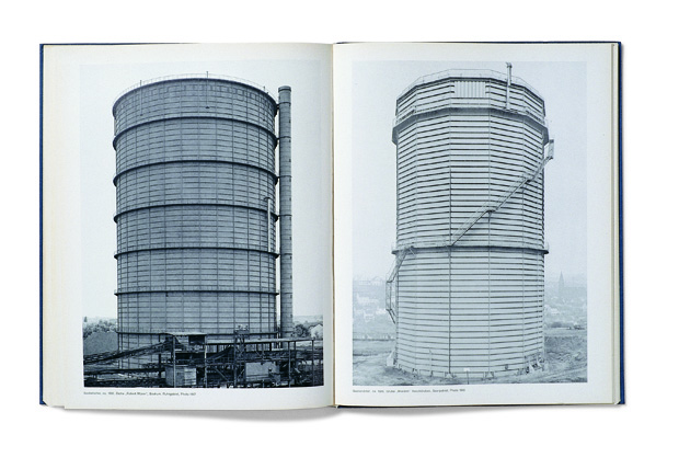 Spread from Bernd and Hill Becher's Anonyme Skulpturen (1970) from Martin Parr and Gerry Badger's Photobook series