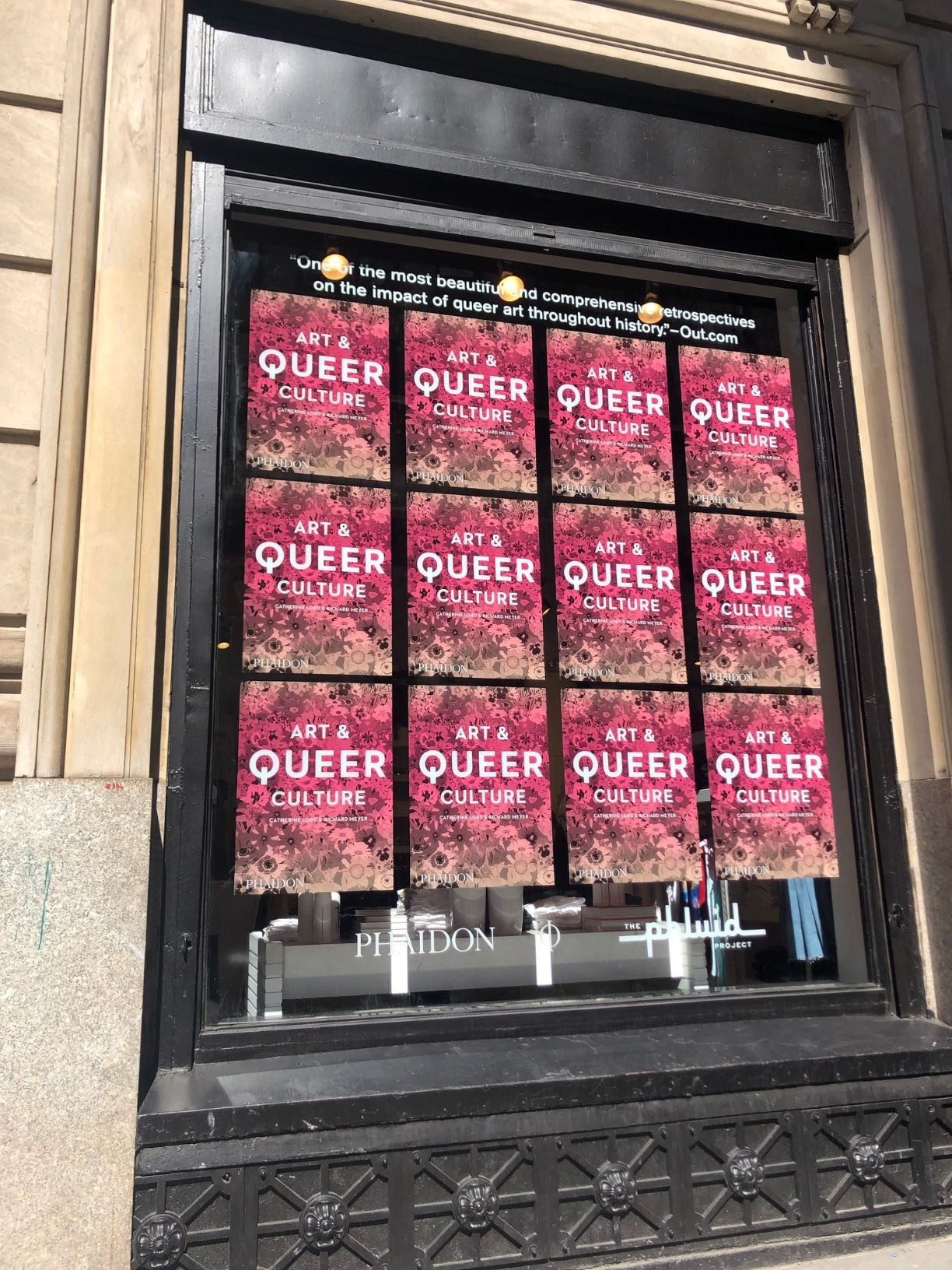 Art & Queer Culture on display in the windows of The Phluid Project, Manhattan