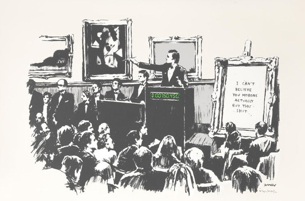 I can't believe you morons actually buy this shit (2013) by Banksy