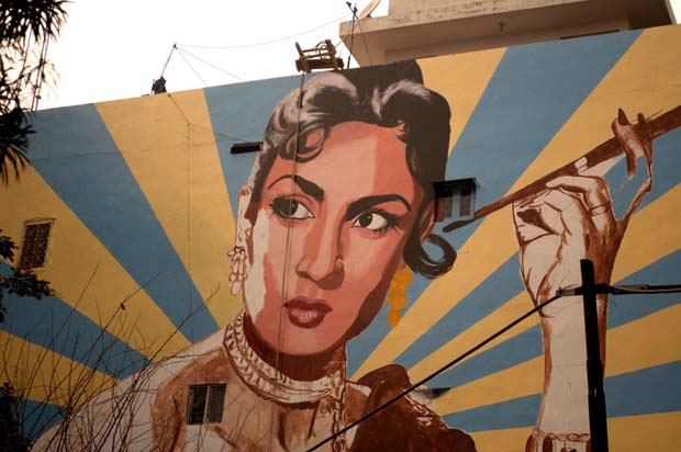 Ranjit Dahiya's mural, St.Art Delhi, 2014