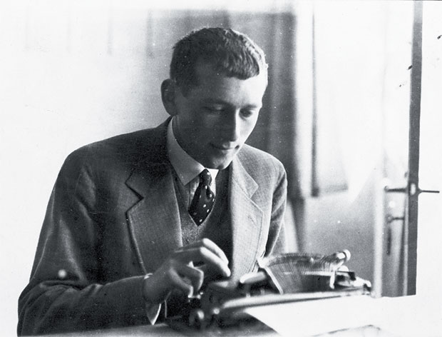Man and Machine. Marcel Breuer typing at the Bauhaus Dessau, c. 1926