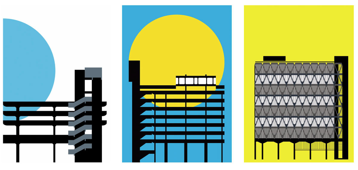Peter Chadwick's Tricorn Centre, Trinity Square car park and Wellbeck Street car park posters