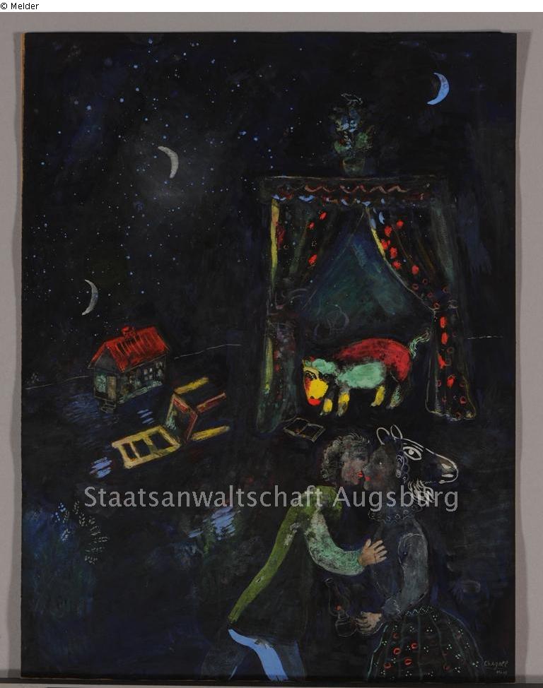 Allegorical scene by Marc Chagall, courtesy of. lostart.de