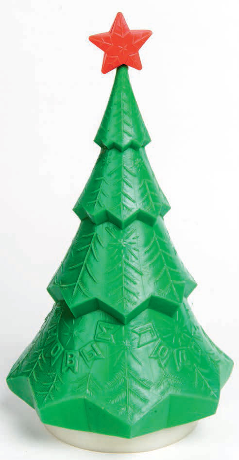 Christmas Tree plastic gift box for sweets, 1970s. From Designed in the USSR