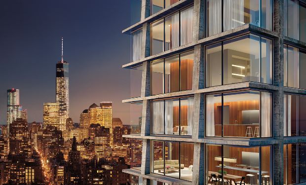 An exterior rendering for 215 Chrystie