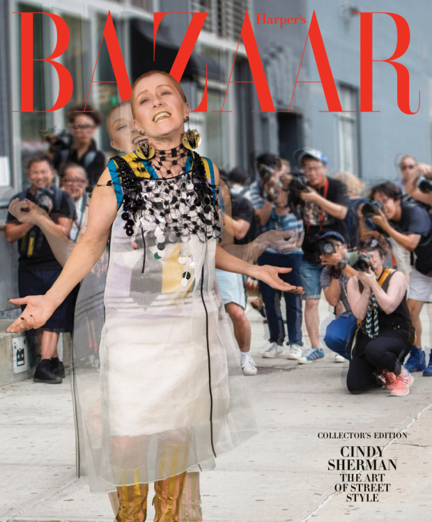 Cindy Sherman dressed in Prada for Harper's Bazaar. From Project Twirl for Harper's Bazaar