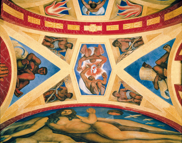 Murals in the former chapel at the Escuela Nacional de Agricultura, 1925 - 27, by Diego Rivera