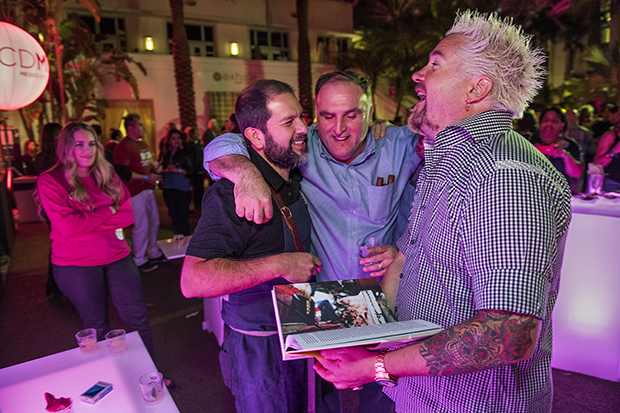 Enrique Olvera with Guy Fieri and Jose Andres at the South Beach Wine and Food Festival, 2016