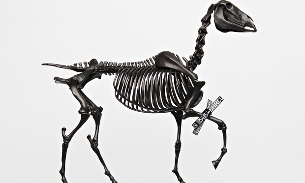 Hans Haacke, Gift Horse (2013); bronze and electroluminescent film (model)