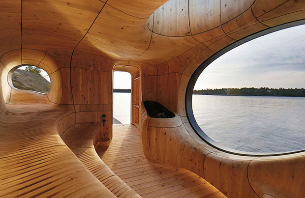 The Grotto Sauna, Georigan Bay, Ontario, Canada by Partisan Projects. From our new Architizer A+ Awards 2015 book