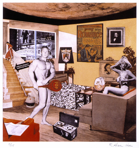 Just what was it that made today's homes so different, so appealing 1952, reconstructed 1992, by Richard Hamilton.  © The estate of Richard Hamilton