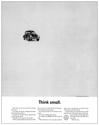 VW Beetle Think Small campaign (1959)
