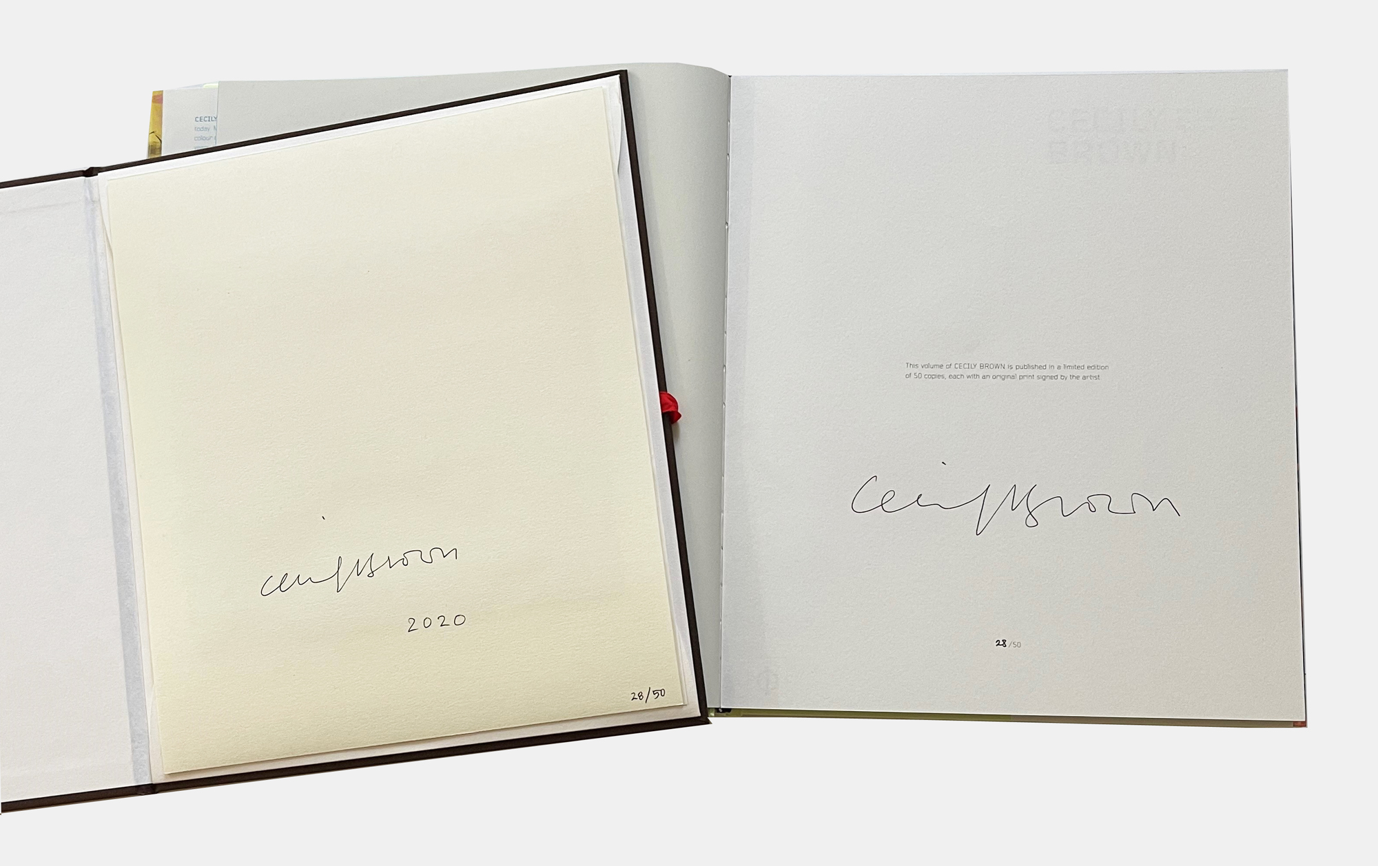 Cecily Brown's signature on the reverse of the edition and in the accompanying Phaidon book
