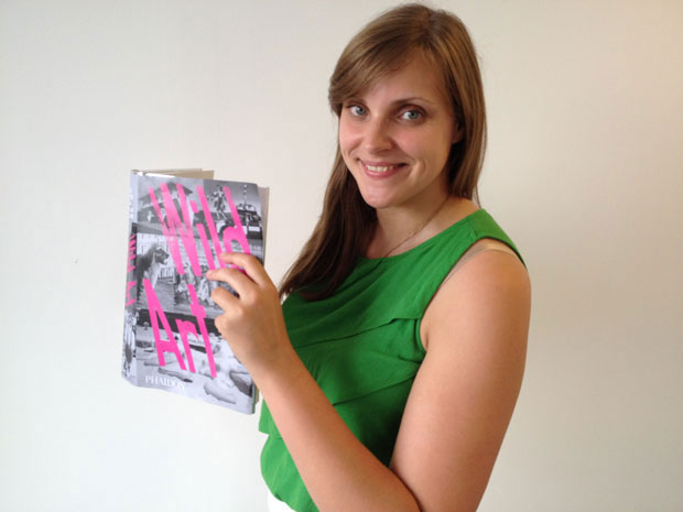 Phaidon editor Jennifer Lawson with a test copy of Wild Art