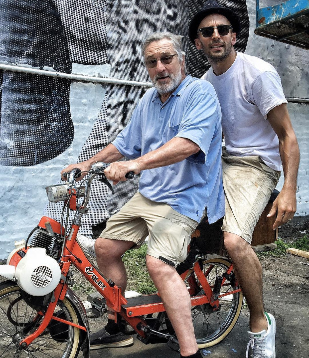 Robert De Niro and JR in New York, July 2016. Image courtesy of JR's Instagram