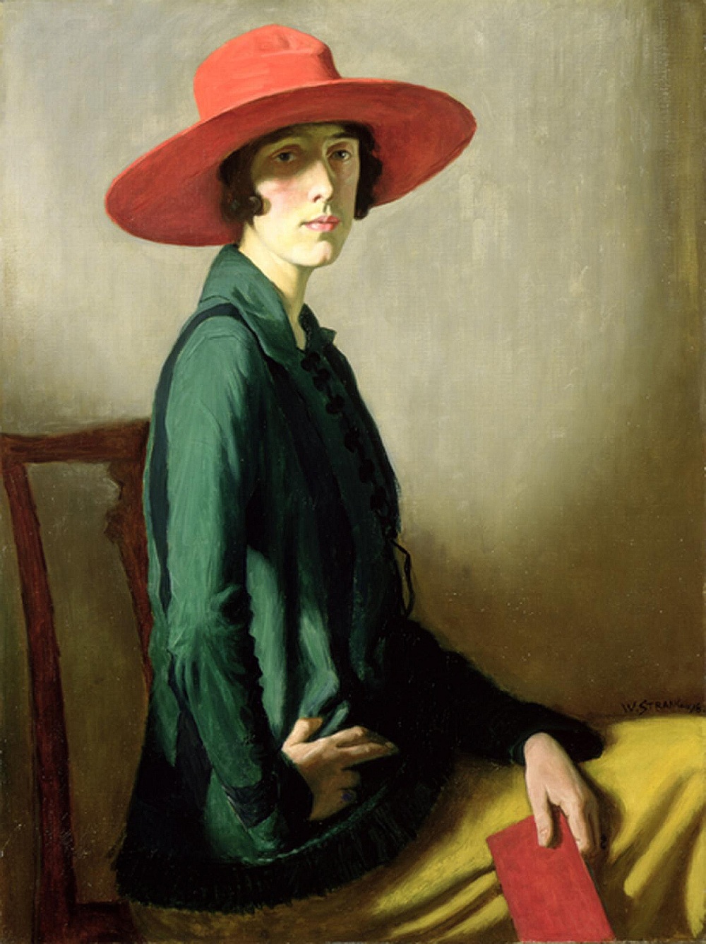 Lady with a Red Hat (Portrait of Vita Sackville-West) (1918) by William Strang