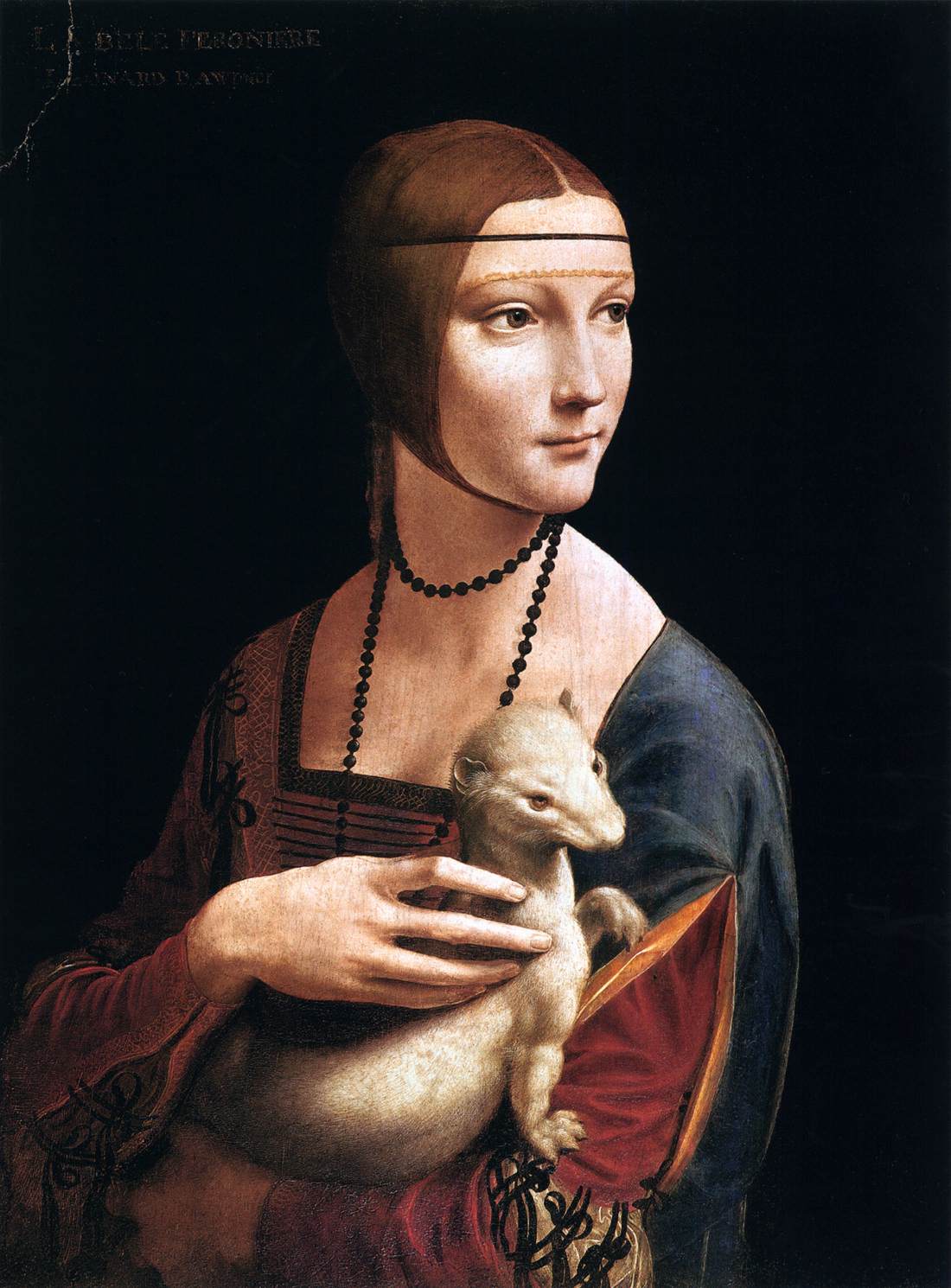 Lady with an Ermine (Cecilia Gallerani) (1489–90) by Leonardo da Vinci. As reproduced in The Art Musuem