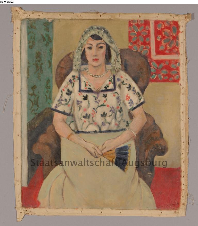 Seated woman by Henri Matisse, courtesy of lostart.de