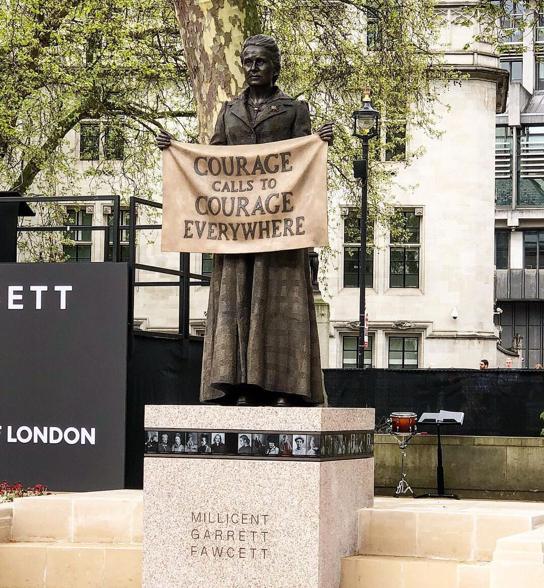 Gillian Wearing's statue of Millicent Fawcett, as unveiled in Parliament Square today. Image courtesy of the Mayor of London's Instagram