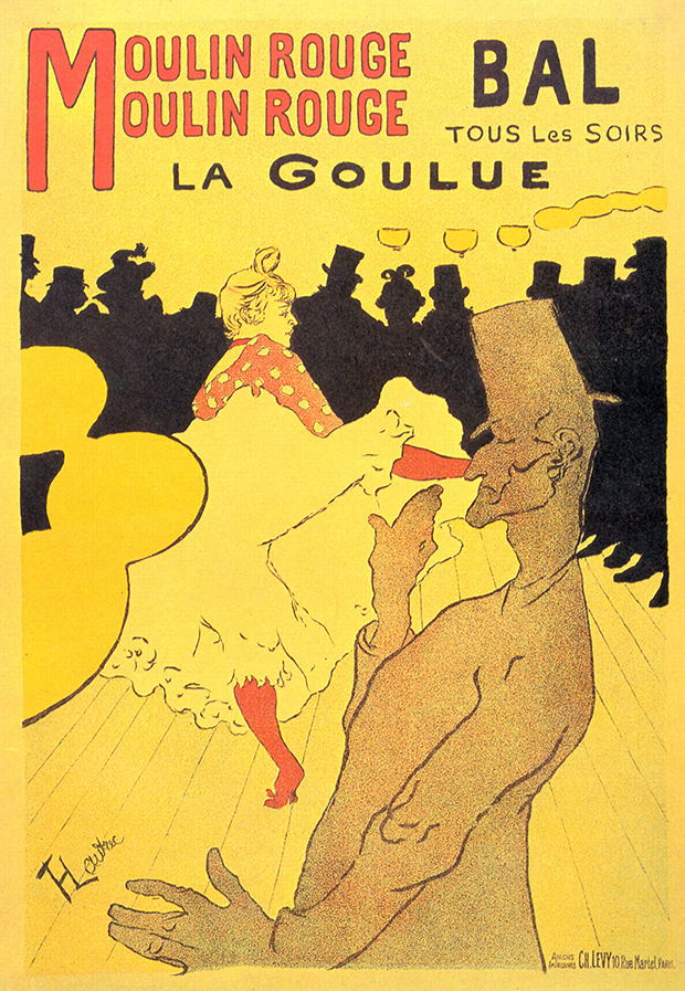 Moulin Rouge, La Goulue, (1891) by Toulouse-Lautrec