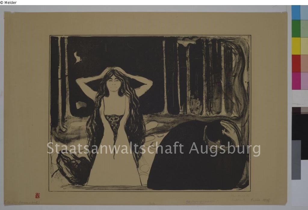 Standing woman by Evard Munch,  courtesy of lostart.de