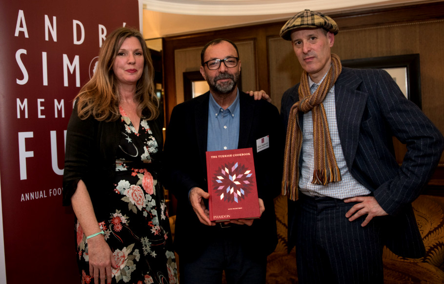 Musa Dagdeviren (centre) with André Simon judge Niki Segnit and The Turkish Cookbook photographer Toby Glanville