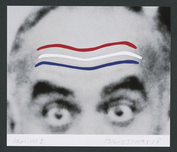 JOHN BALDESSARI  - Raised Eyebrows/Furrowed Foreheads (Red, White and Blue), 2008