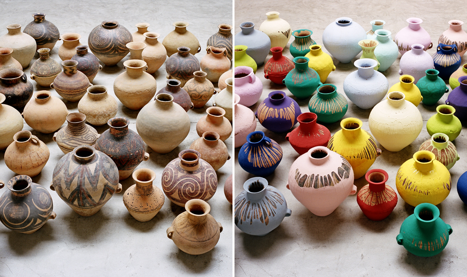 Ai Weiwei, Coloured Vases (2006)