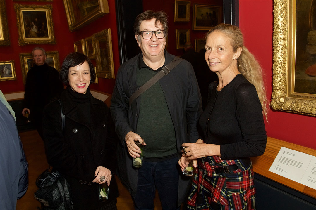 Mark Wallinger (centre) with Evelyn Stern (right) and Laura Curry (left)