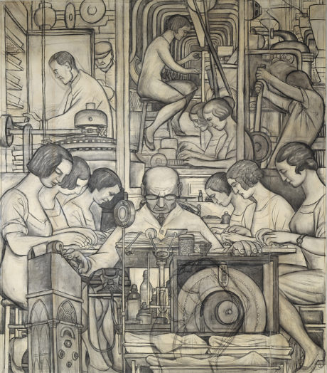 Pharmaceutics (Detroit Industry south wall), (1932) by Diego Rivera