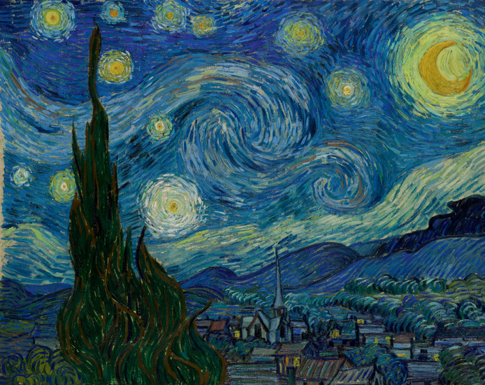 Starry Night (1889) by Vincent Van Gogh, as reproduced in our Van Gogh monograph