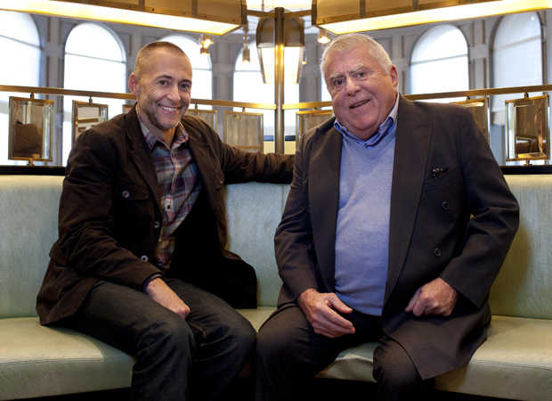 Two-star Michelin chef Michel Roux Jr with his restaurateur chef father Albert Roux OBE, at The Landau