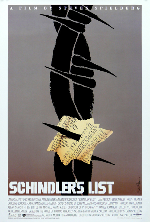 Bass's undstributed poster for Schindler's List (1993)