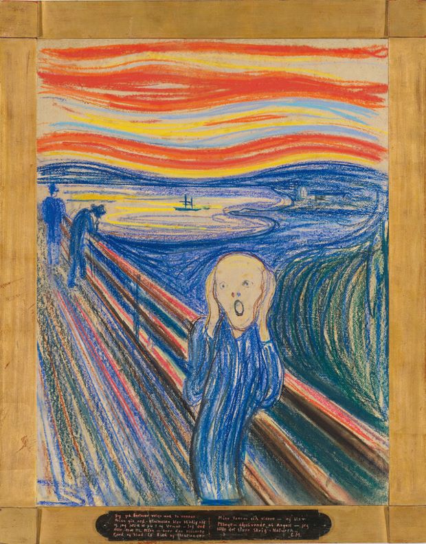 The Scream (1895) Pastel on board, by Edvard Munch