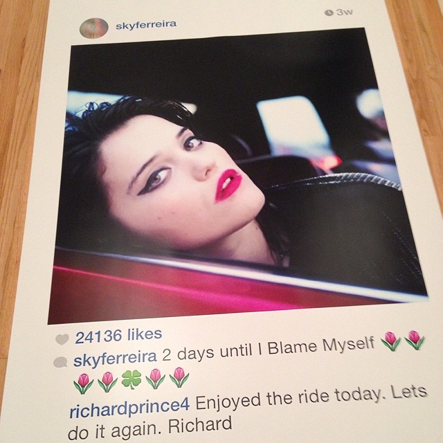 Sky Ferreira by Richard Prince from Richard Prince's Instagram account