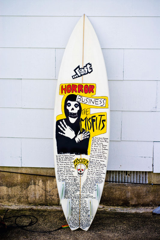 Trevor Moran's surfboard, from Wild Art