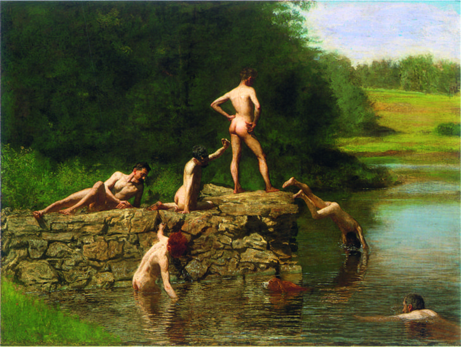 Swimming (1883-85) by Thomas Eakins. As featured in Art & Queer Culture