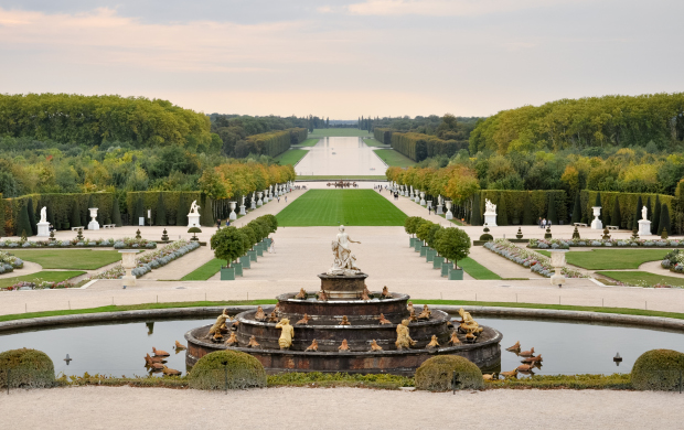 View from the water parterres, the Palace of Versailles