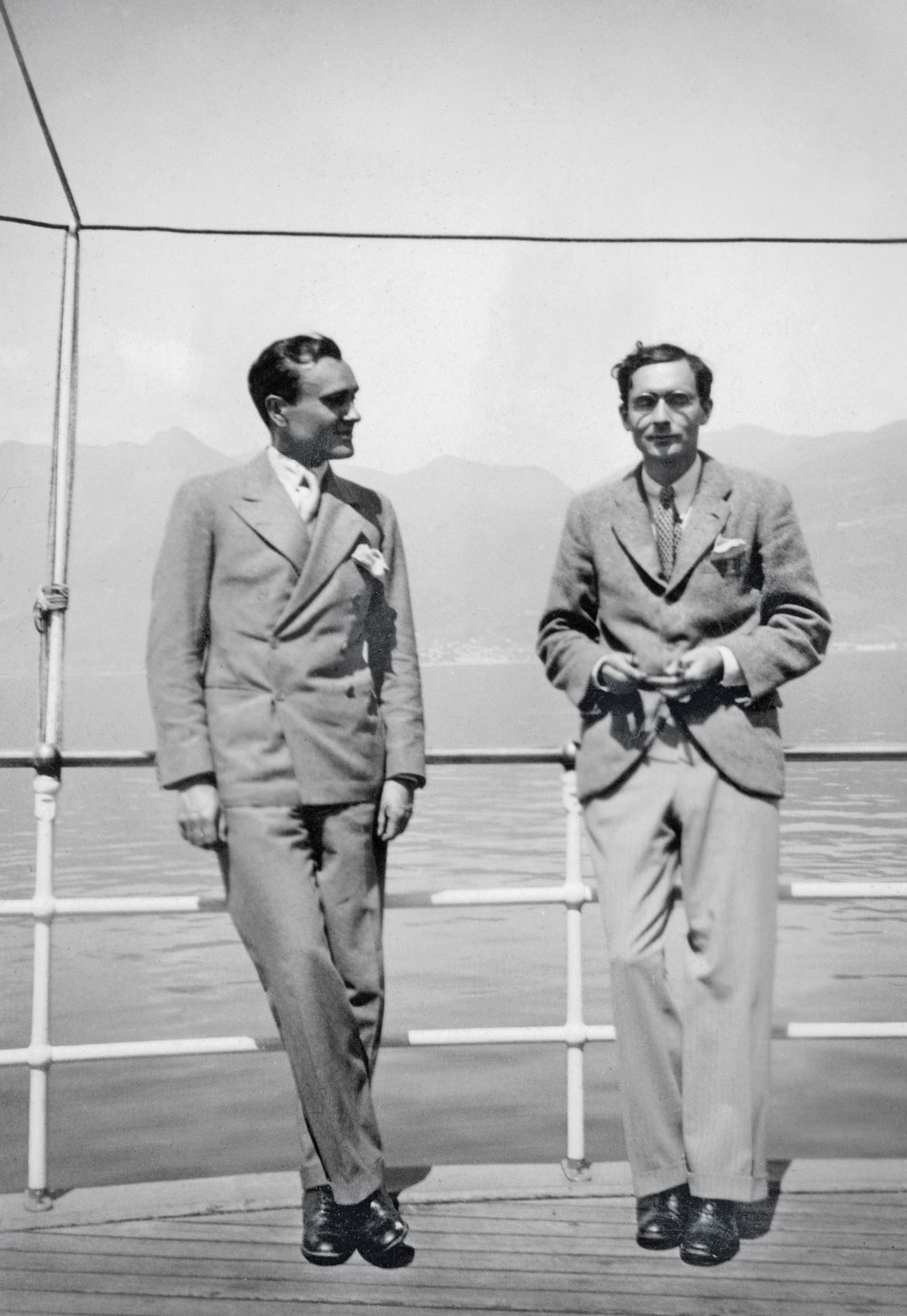 Philip Johnson (left) and Alfred H. Barr, Jr. (right), Lake Maggiore, Italy, April 1933
